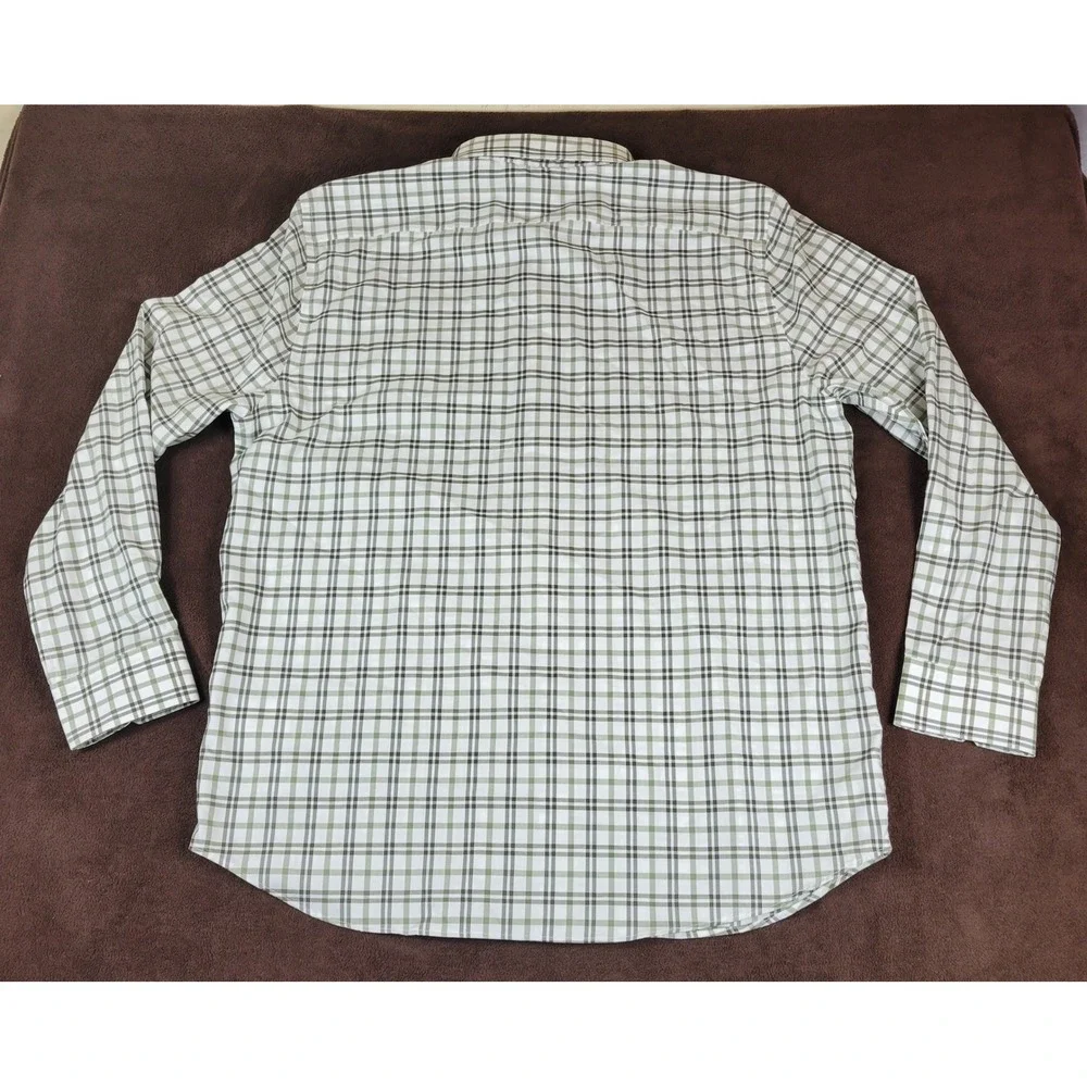 Banana Republic Mens XXL Green Plaid Non Iron Slim Fit Button‎ Up Shirt NWT